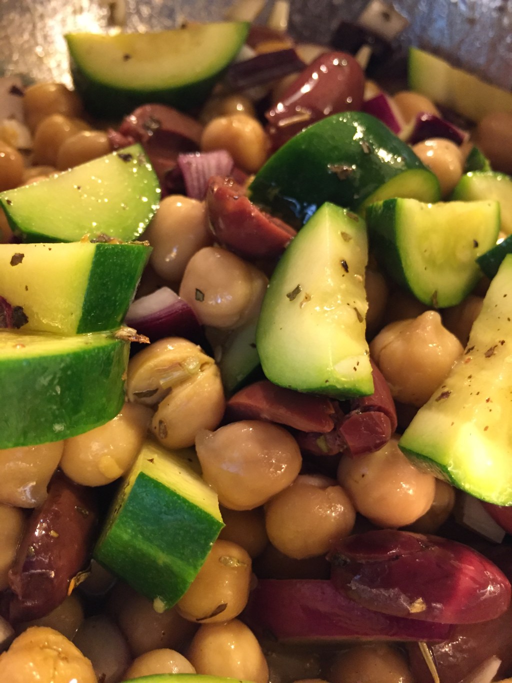 ZuLamAnzo – Zucchini Kalamata Garbanzo&nbsp;Salad